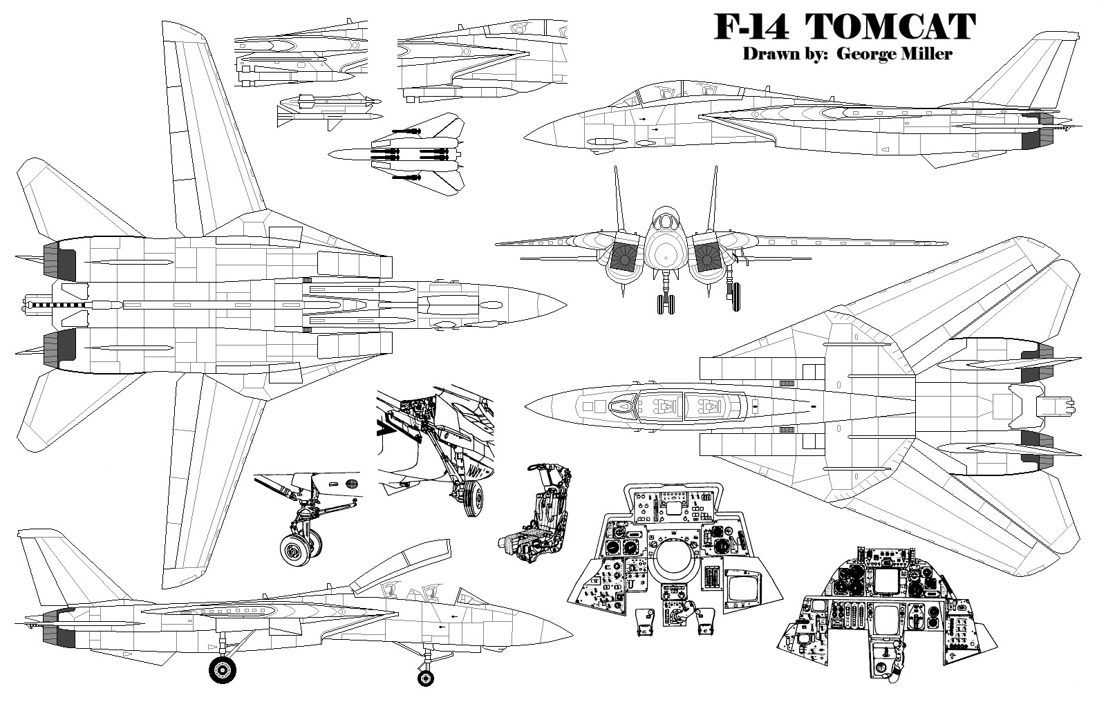 F-14 Tomcat  80 inch Wing   Giant Scale RC AIrplane PDF Plans on a CD 